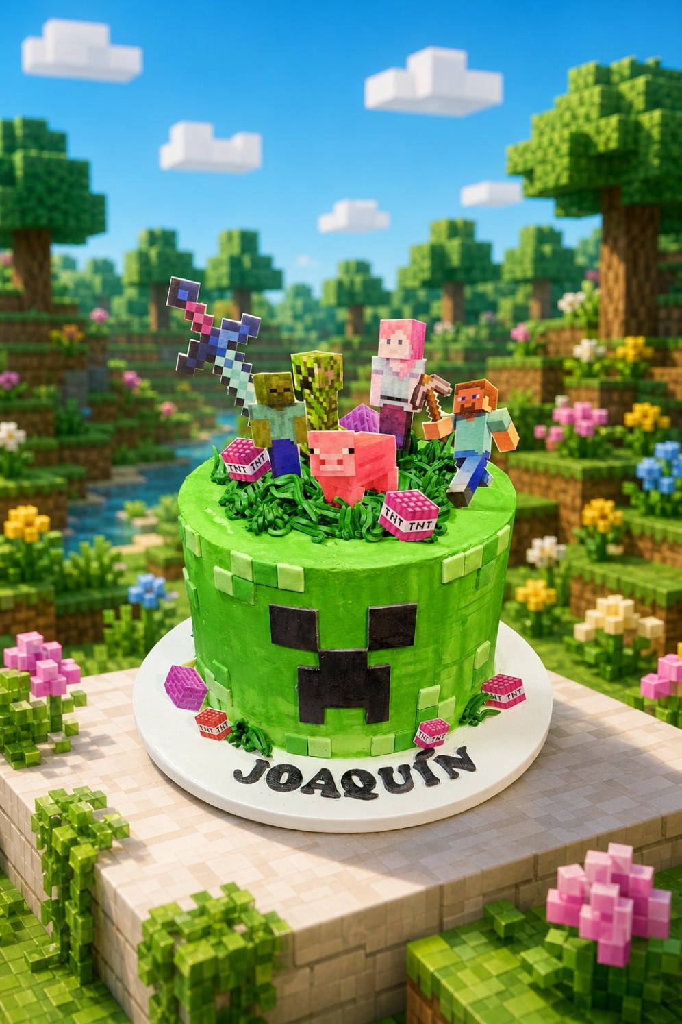 Torta Minecraft Creeper