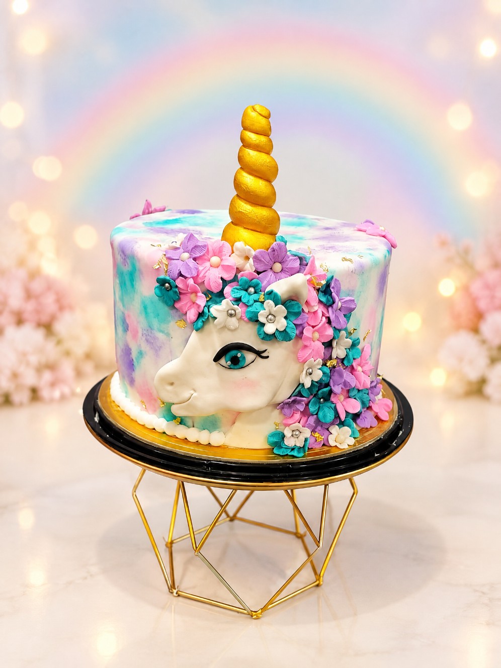 Torta Unicornio Acuarela